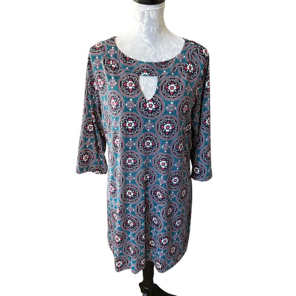 Lulu-B Womens Athletic Dress Long Sleeve Colorful UPF 50+ Large Green Red - Picture 1 of 5